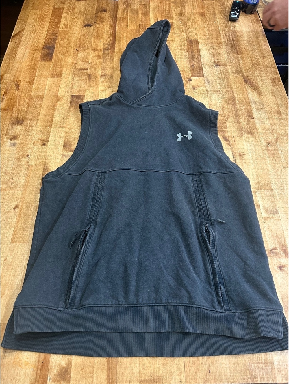 Under Armour Men's Sleeveless Hoodie Sweatshirt XL Black Threadborne